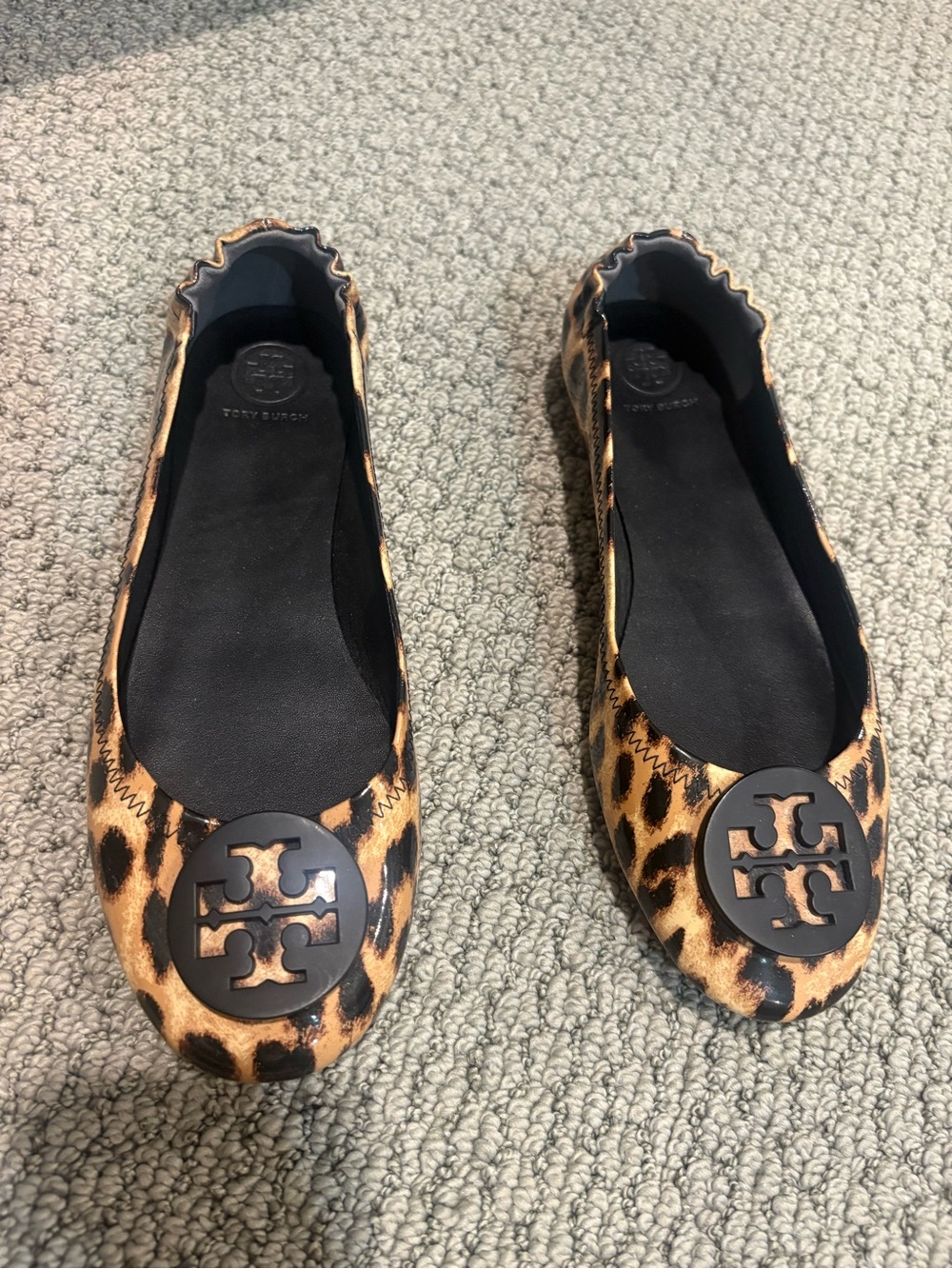 Tory Burch Leopard-Print Reva Flats in Brown and Black